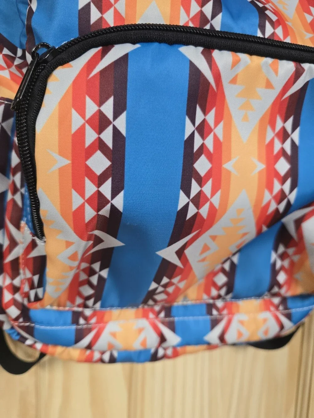 Blue & Orange Aztec Print Backpack